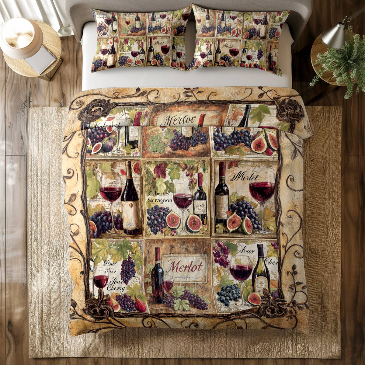 Shineful All Season Quilt 3-Piece Set Wine Collection