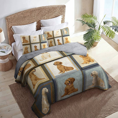 Shineful All Season Quilt 3-Piece Set - Golden Retriever Loyal Companions