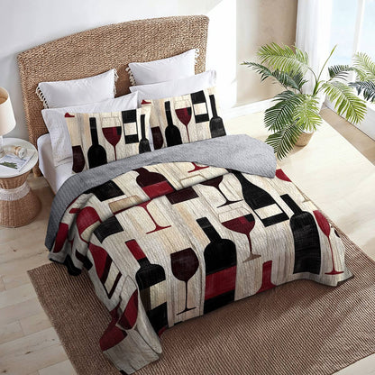 Shineful All Season Quilt 3-Piece Set Lustrous Wine