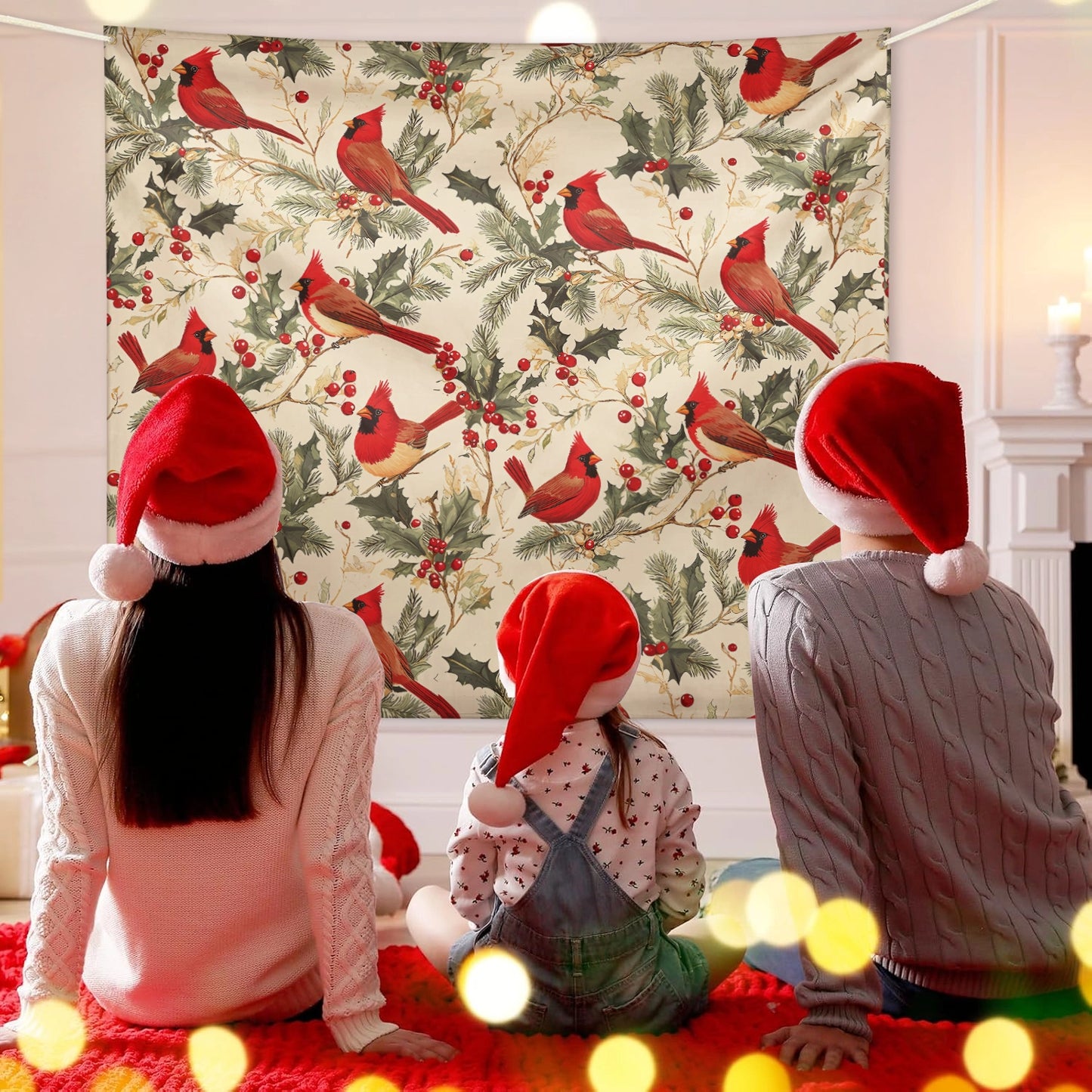 Shineful Garage Door Banner Decoration - Winter Cardinal Harmony