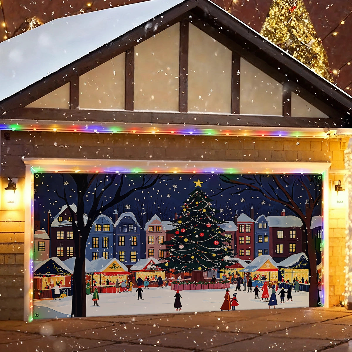 Shineful Garage Door Banner Decoration - Christmas Market