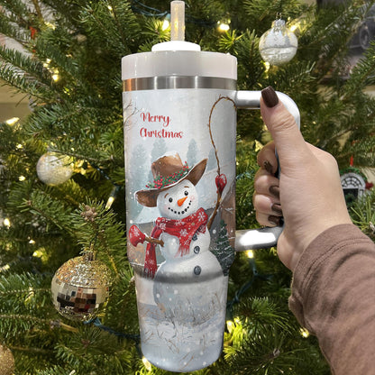 Shineful Tumbler Joyful Cowboy Snowman