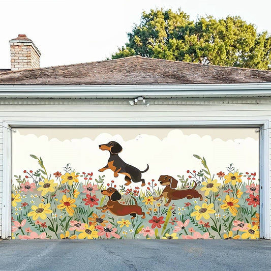 Shineful Garage Door Banner Decoration Dachshund Delight