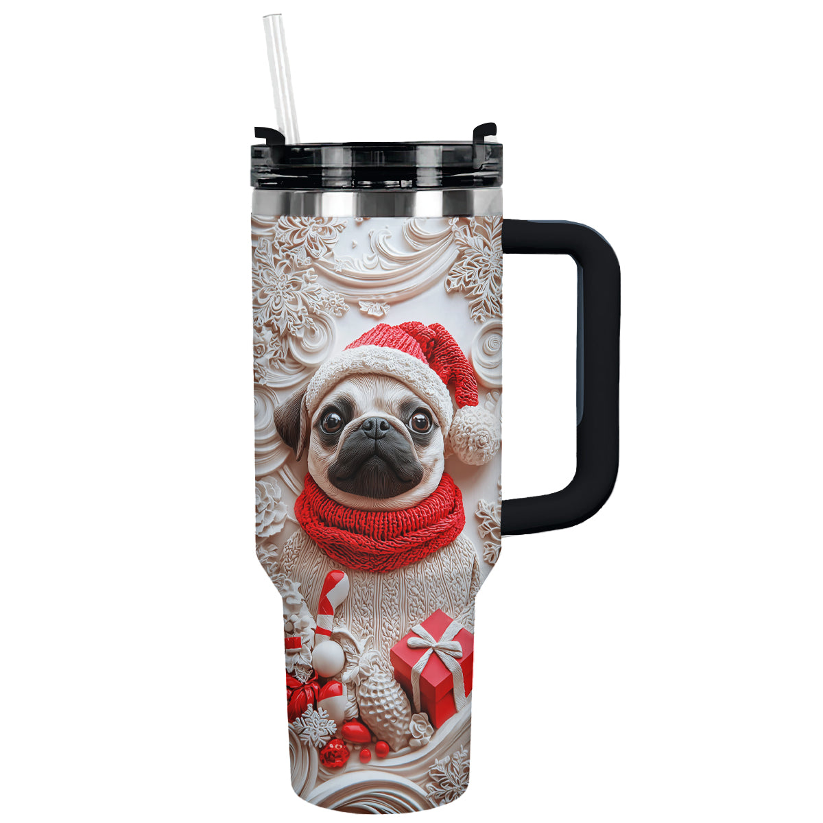 Shineful Glossy Tumbler Christmas Puggy
