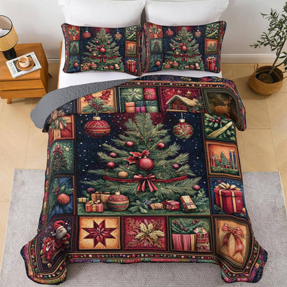 Shineful All Season Quilt 3-Piece Set Christmas Tree
