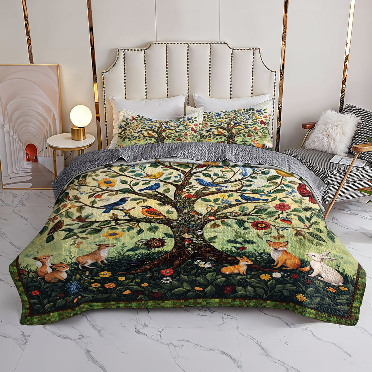 Shineful All Season Quilt 3-Piece Set Enchanted Forest Wildlife