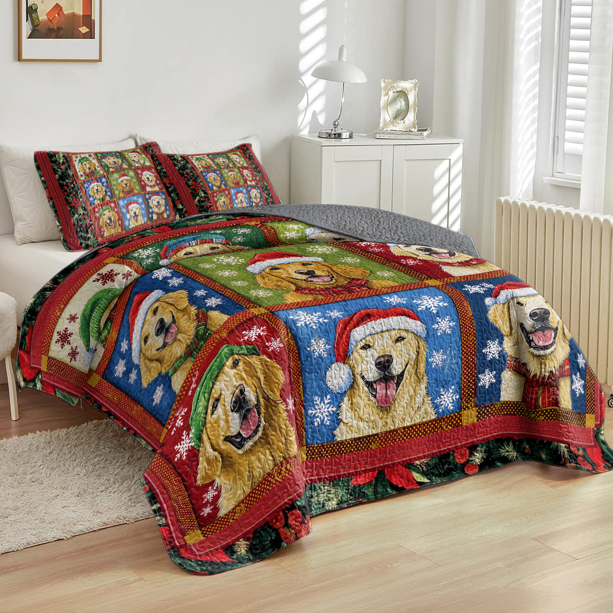 Shineful All Season Quilt 3-Piece Set - Furry Festive Friends
