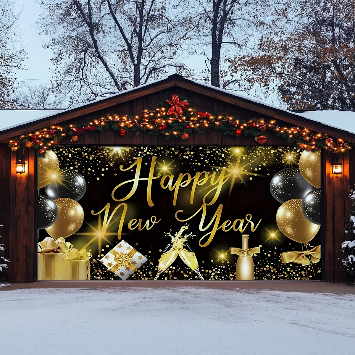 Shineful Garage Door Banner Decoration New Year Luxe Celebration