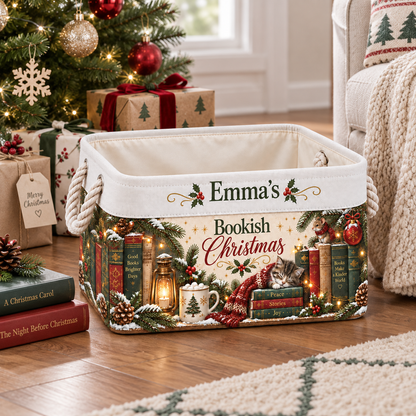 Shineful Personalized Bookish Christmas Book Basket