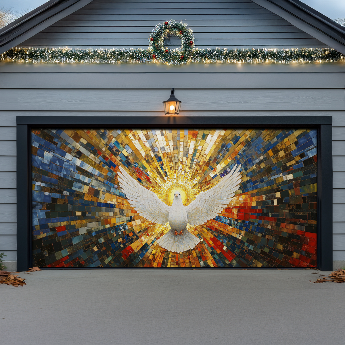 Shineful Garage Door Banner Decoration Dove of Peace