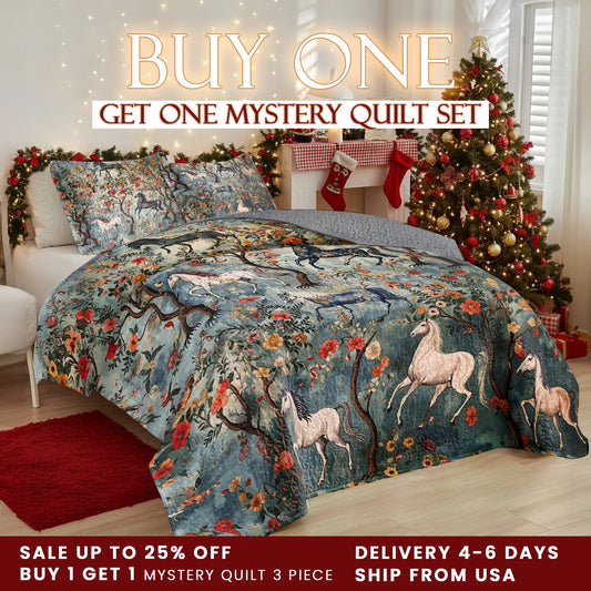 Shineful Quilt 3-Piece Set Mystical Steeds