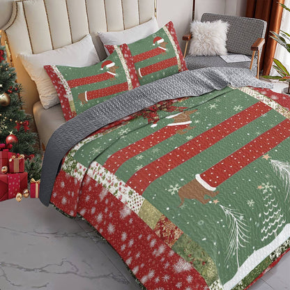 Shineful All Season Quilt 3-Piece Set Dachshund Dasher