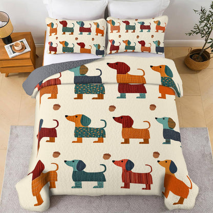 Shineful All Season Quilt 3-Piece Set Dachshund Delight