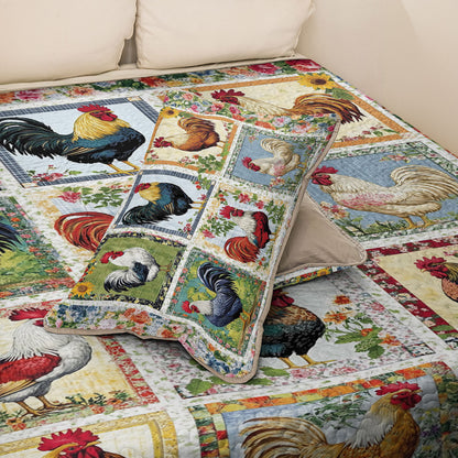 Shineful All Season Quilt 3-Piece Set Countryside Rooster Bliss