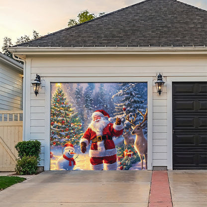 Shineful Garage Door Banner Decoration Cheerful Christmas Santa