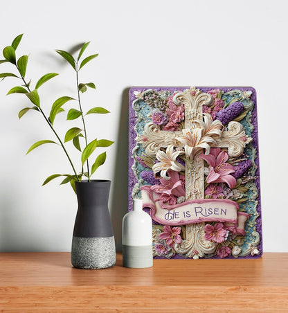 Shineful 2D Metal Sign Vintage Baroque Lily Cross