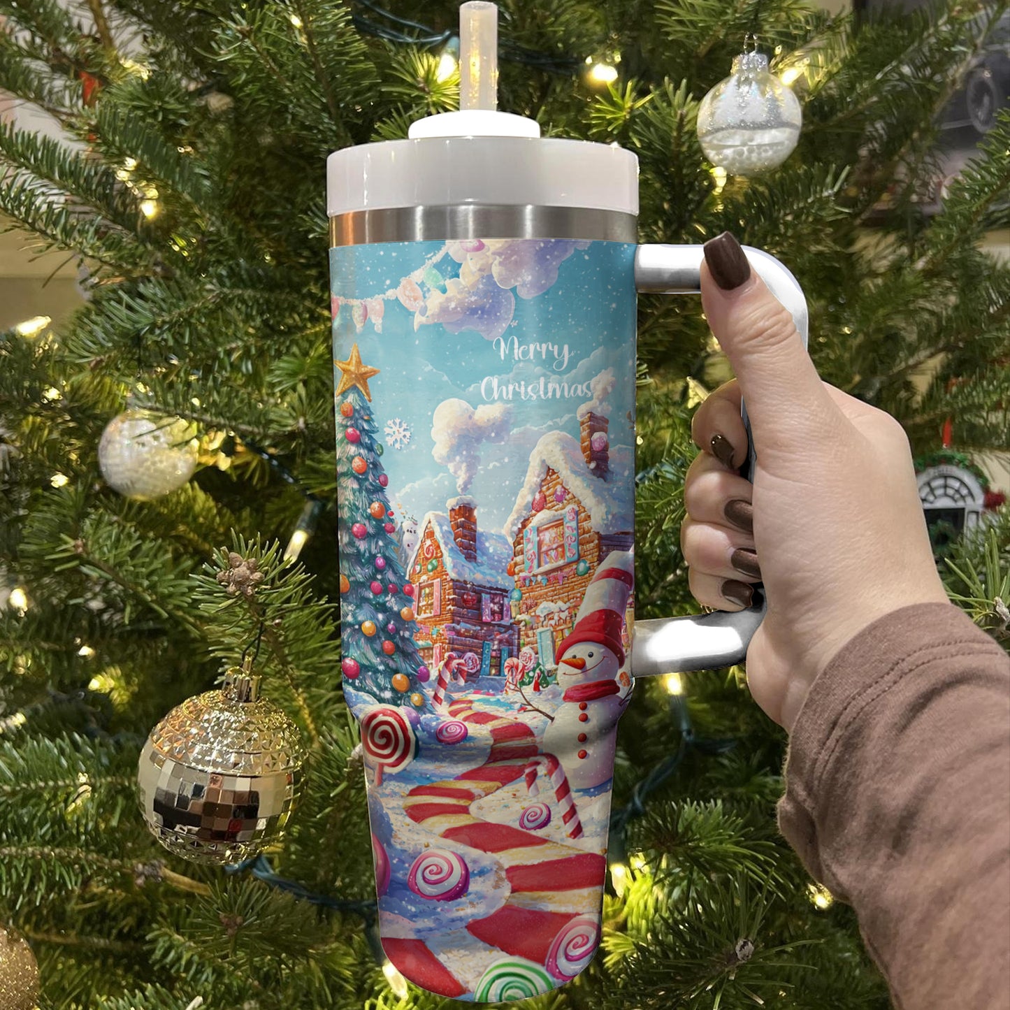 Shineful Tumbler Christmas Sweet Candy Town