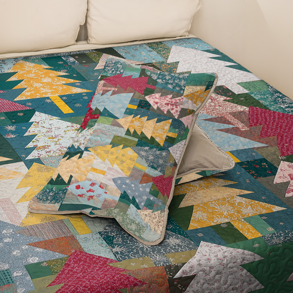 Shineful All Season Quilt 3-Piece Set Rustic Christmas Forest