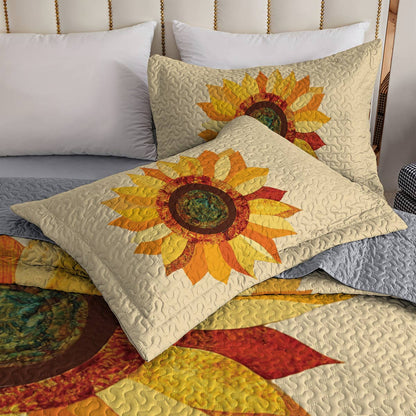 Shineful All Season Quilt 3-Piece Set Sunflower Sunshine