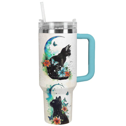 Cat 40 Oz Shineful™ Tumbler Moon Nl09 Sky Blue 40Oz