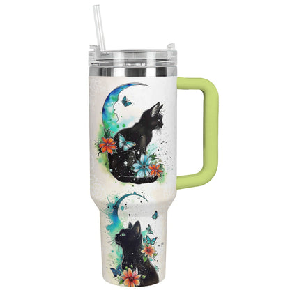 Cat 40 Oz Shineful™ Tumbler Moon Nl09 Green 40Oz
