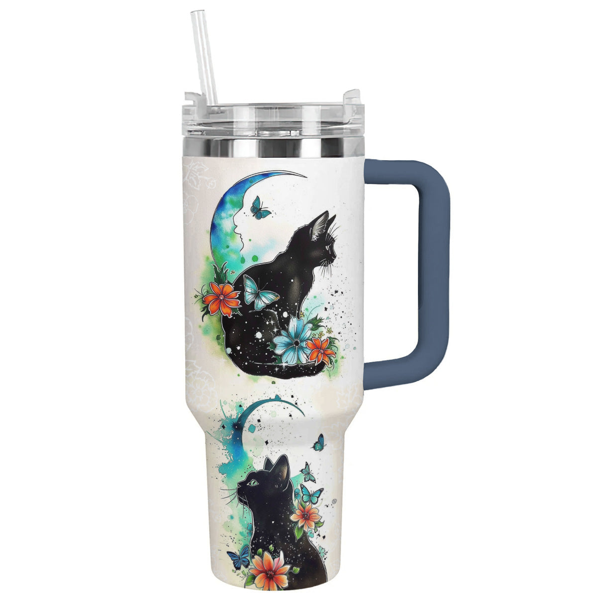 Cat 40 Oz Shineful™ Tumbler Moon Nl09 Navy 40Oz