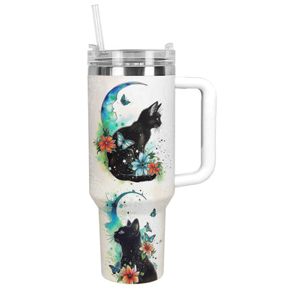 Cat 40 Oz Shineful™ Tumbler Moon Nl09 White 40Oz
