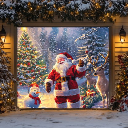 Shineful Garage Door Banner Decoration Cheerful Christmas Santa