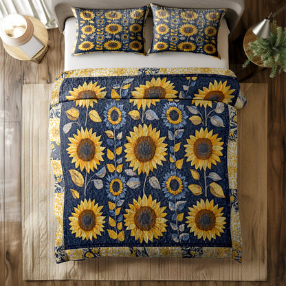 Shineful All Season Quilt 3-Piece Set Sunflower Splendor
