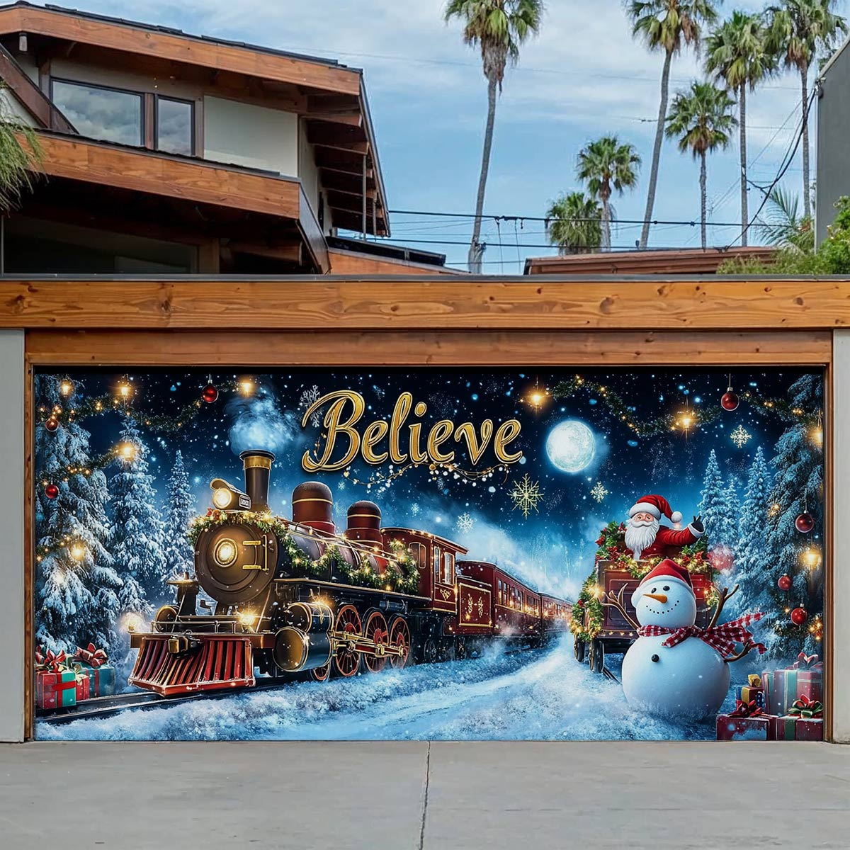 Shineful Garage Door Banner Decoration Winter Wonderland