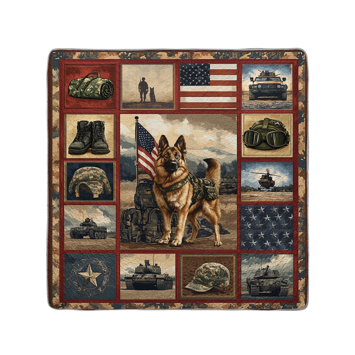 Shineful All Season Quilt 3-Piece Set Patriotic Shepherd Tribute