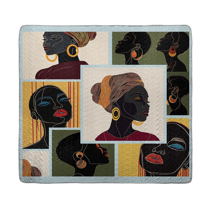 Shineful All Season Quilt 3-Piece Set - Elegant Black Women