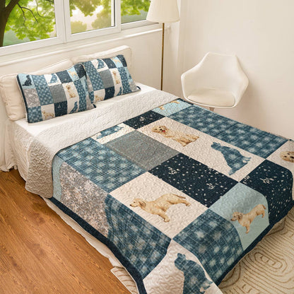Shineful All Season Quilt 3-Piece Set Patchwork Golden