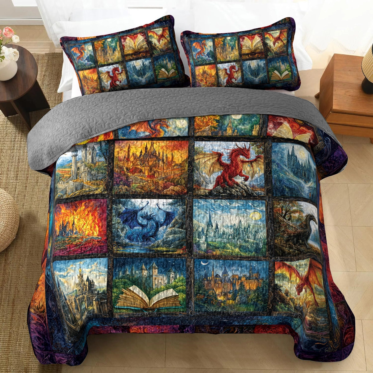Shineful All Season Quilt 3-Piece Set Legend of Dragons