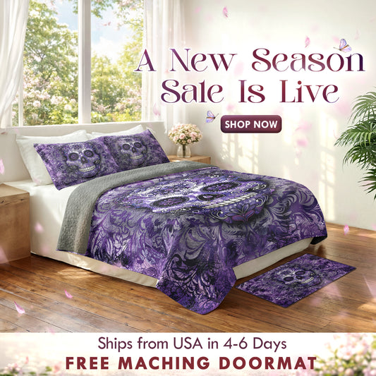 Shineful Quilt 3-Piece Set Gorgeous Mandala Skull