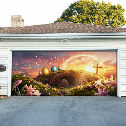 Shineful Garage Door Banner Decoration Resurrection Declared