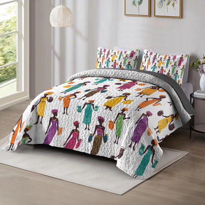 Shineful All Season Quilt 3-Piece Set Black Women's Traditional Beauty