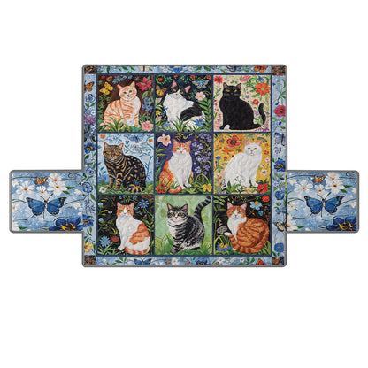 Shineful Sofa Cover Set Cat Floral Felines