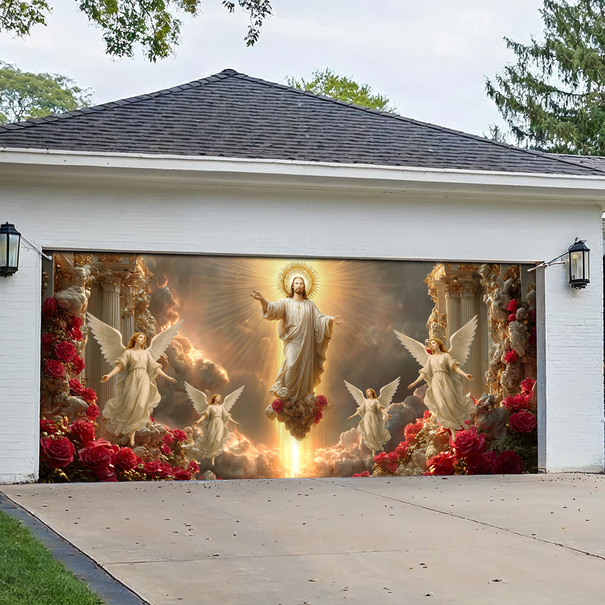 Shineful Garage Door Banner Decoration Heavenly Ascension