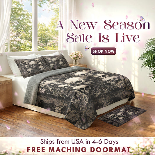 Shineful Quilt 3-Piece Set Gothic Skull Majesty