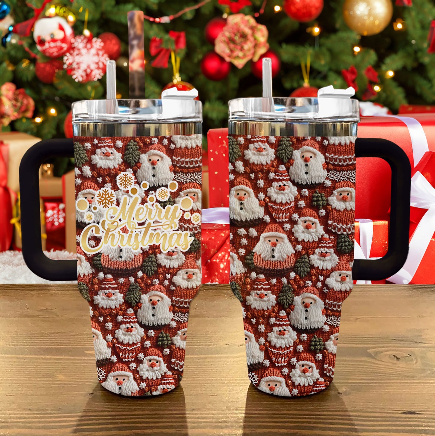 Shineful Tumbler Knitted Santa