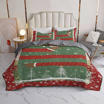 Shineful All Season Quilt 3-Piece Set Dachshund Dasher