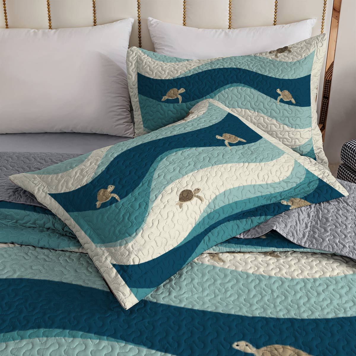 Shineful All Season Quilt 3-Piece Set Turtle Tide