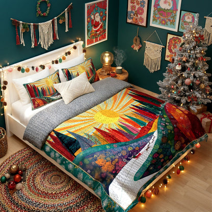 Shineful Quilt 3-Piece Set Colorful Forest Path