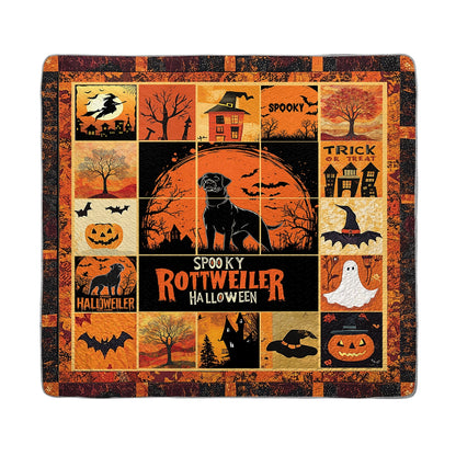 Shineful All Season Quilt 3-Piece Set - Spooky Rottweiler Halloween