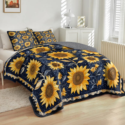 Shineful All Season Quilt 3-Piece Set Sunflower Symphony