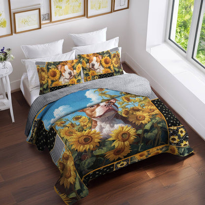 Shineful All Season Quilt 3-Piece Set Pitbull Sunshine