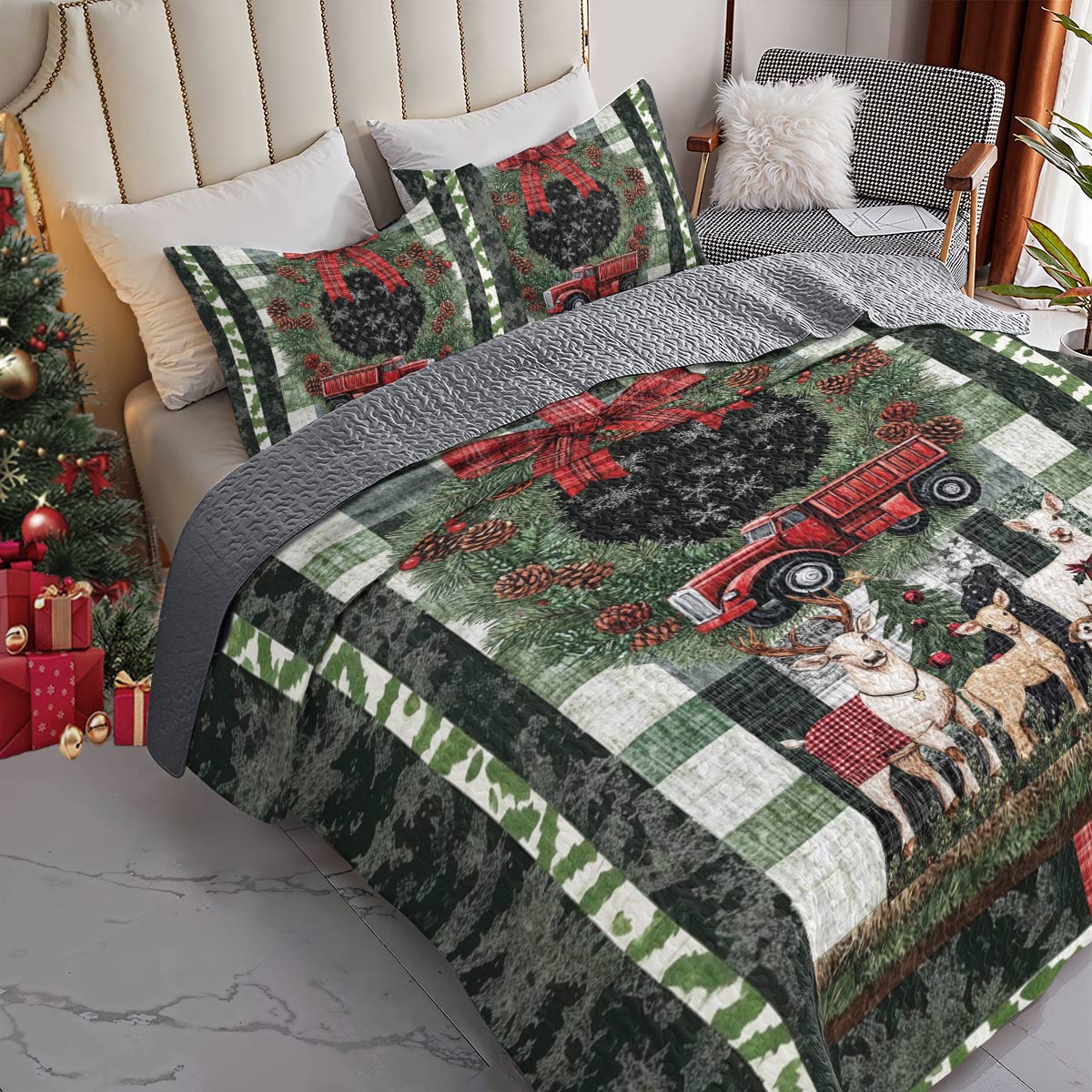 Shineful All Season Quilt 3-Piece Set Festive Farm
