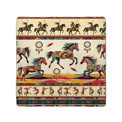 Shineful All Season Quilt 3-Piece Set Warrior Gallop Kokopelli