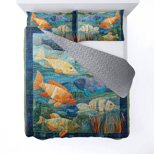 Shineful All Season Quilt 3-Piece Set Sea Life